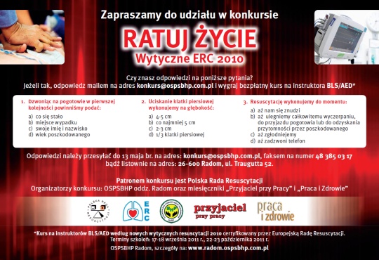Konkurs "RATUJ ZYCIE" - Wytyczne ERC 2010...